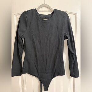 nuuds Black Long Sleeve ribbed Bodysuit